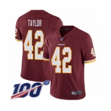 Men's Washington Redskins #42 Charley Taylor Burgundy Red Team Color Vapor Untouchable Limited Player 100th Season Football Jersey