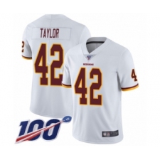 Youth Washington Redskins #42 Charley Taylor White Vapor Untouchable Limited Player 100th Season Football Jersey