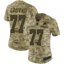 Women's Nike Washington Redskins #77 Shawn Lauvao Limited Camo 2018 Salute to Service NFL Jersey