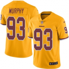 Men's Nike Washington Redskins #93 Trent Murphy Elite Gold Rush Vapor Untouchable NFL Jersey