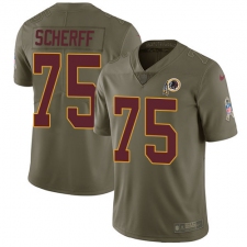 Men's Nike Washington Redskins #75 Brandon Scherff Limited Olive 2017 Salute to Service NFL Jersey