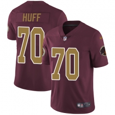 Youth Nike Washington Redskins #70 Sam Huff Elite Burgundy Red/Gold Number Alternate 80TH Anniversary NFL Jersey