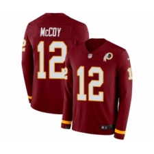 Youth Nike Washington Redskins #12 Colt McCoy Limited Burgundy Therma Long Sleeve NFL Jersey