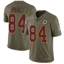 Youth Nike Washington Redskins #84 Niles Paul Limited Olive 2017 Salute to Service NFL Jersey