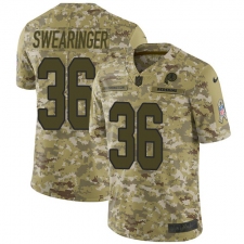Youth Nike Washington Redskins #36 D.J. Swearinger Limited Camo 2018 Salute to Service NFL Jersey