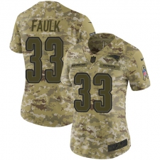 Women's Nike New England Patriots #33 Kevin Faulk Limited Camo 2018 Salute to Service NFL Jersey