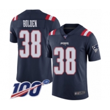 Men's New England Patriots #38 Brandon Bolden Limited Navy Blue Rush Vapor Untouchable 100th Season Football Jersey