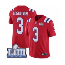 Youth Nike New England Patriots #3 Stephen Gostkowski Red Alternate Vapor Untouchable Limited Player Super Bowl LIII Bound NFL Jersey