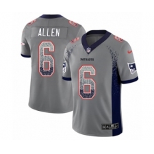 Men's Nike New England Patriots #6 Ryan Allen Limited Gray Rush Drift Fashion NFL Jersey