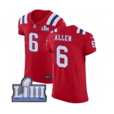 Men's Nike New England Patriots #6 Ryan Allen Red Alternate Vapor Untouchable Elite Player Super Bowl LIII Bound NFL Jersey