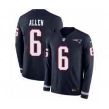 Youth Nike New England Patriots #6 Ryan Allen Limited Navy Blue Therma Long Sleeve NFL Jersey