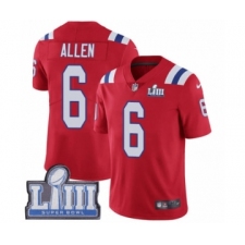 Youth Nike New England Patriots #6 Ryan Allen Red Alternate Vapor Untouchable Limited Player Super Bowl LIII Bound NFL Jersey