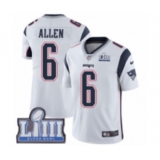 Youth Nike New England Patriots #6 Ryan Allen White Vapor Untouchable Limited Player Super Bowl LIII Bound NFL Jersey