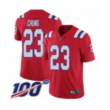 Men's New England Patriots #23 Patrick Chung Red Alternate Vapor Untouchable Limited Player 100th Season Football Jersey