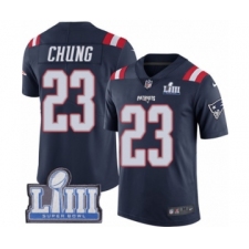 Men's Nike New England Patriots #23 Patrick Chung Limited Navy Blue Rush Vapor Untouchable Super Bowl LIII Bound NFL Jersey