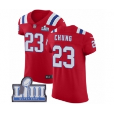 Men's Nike New England Patriots #23 Patrick Chung Red Alternate Vapor Untouchable Elite Player Super Bowl LIII Bound NFL Jersey