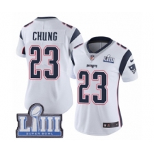 Women's Nike New England Patriots #23 Patrick Chung White Vapor Untouchable Limited Player Super Bowl LIII Bound NFL Jersey