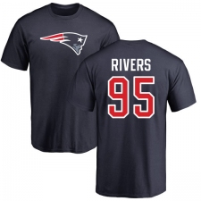 NFL Nike New England Patriots #95 Derek Rivers Navy Blue Name & Number Logo T-Shirt