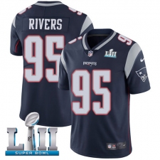 Youth Nike New England Patriots #95 Derek Rivers Navy Blue Team Color Vapor Untouchable Limited Player Super Bowl LII NFL Jersey