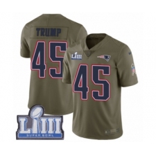 Youth Nike New England Patriots #45 Donald Trump Limited Olive 2017 Salute to Service Super Bowl LIII Bound NFL Jersey