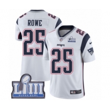 Men's Nike New England Patriots #25 Eric Rowe White Vapor Untouchable Limited Player Super Bowl LIII Bound NFL Jersey