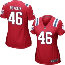 Women's Nike New England Patriots #46 James Develin Game Red Alternate NFL Jersey