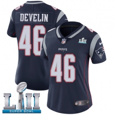Women's Nike New England Patriots #46 James Develin Navy Blue Team Color Vapor Untouchable Limited Player Super Bowl LII NFL Jersey