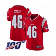 Youth New England Patriots #46 James Develin Limited Red Inverted Legend 100th Season Football Jersey