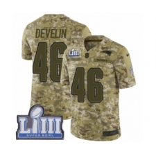 Youth Nike New England Patriots #46 James Develin Limited Camo 2018 Salute to Service Super Bowl LIII Bound NFL Jersey