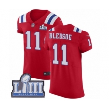Men's Nike New England Patriots #11 Drew Bledsoe Red Alternate Vapor Untouchable Elite Player Super Bowl LIII Bound NFL Jersey