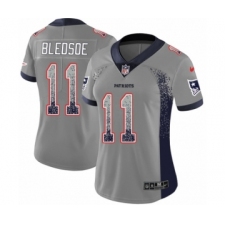 Women's Nike New England Patriots #11 Drew Bledsoe Limited Gray Rush Drift Fashion NFL Jersey