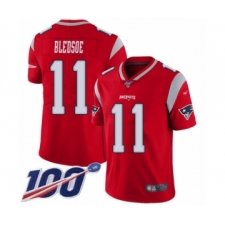 Youth New England Patriots #11 Drew Bledsoe Limited Red Inverted Legend 100th Season Football Jersey
