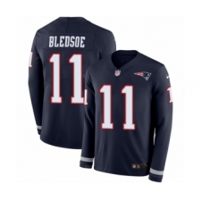 Youth Nike New England Patriots #11 Drew Bledsoe Limited Navy Blue Therma Long Sleeve NFL Jersey