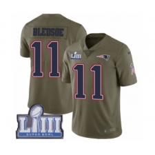 Youth Nike New England Patriots #11 Drew Bledsoe Limited Olive 2017 Salute to Service Super Bowl LIII Bound NFL Jersey