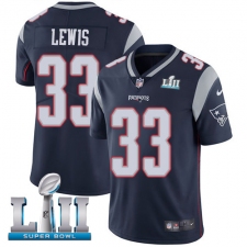 Men's Nike New England Patriots #33 Dion Lewis Navy Blue Team Color Vapor Untouchable Limited Player Super Bowl LII NFL Jersey