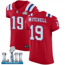 Men's Nike New England Patriots #19 Malcolm Mitchell Red Alternate Vapor Untouchable Elite Player Super Bowl LII NFL Jersey
