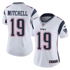 Women's Nike New England Patriots #19 Malcolm Mitchell White Vapor Untouchable Limited Player NFL Jersey