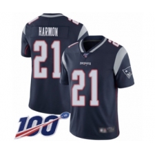 Men's New England Patriots #21 Duron Harmon Navy Blue Team Color Vapor Untouchable Limited Player 100th Season Football Jersey