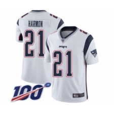 Men's New England Patriots #21 Duron Harmon White Vapor Untouchable Limited Player 100th Season Football Jersey