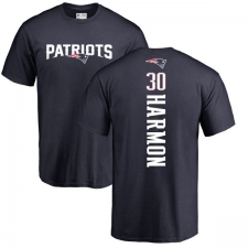 NFL Nike New England Patriots #30 Duron Harmon Navy Blue Backer T-Shirt