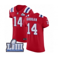 Men's Nike New England Patriots #14 Steve Grogan Red Alternate Vapor Untouchable Elite Player Super Bowl LIII Bound NFL Jersey