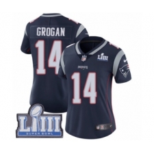 Women's Nike New England Patriots #14 Steve Grogan Navy Blue Team Color Vapor Untouchable Limited Player Super Bowl LIII Bound NFL Jersey