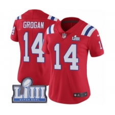 Women's Nike New England Patriots #14 Steve Grogan Red Alternate Vapor Untouchable Limited Player Super Bowl LIII Bound NFL Jersey