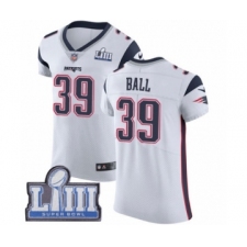 Men's Nike New England Patriots #39 Montee Ball White Vapor Untouchable Elite Player Super Bowl LIII Bound NFL Jersey