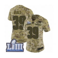 Women's Nike New England Patriots #39 Montee Ball Limited Camo 2018 Salute to Service Super Bowl LIII Bound NFL Jersey