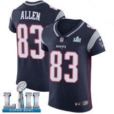 Men's Nike New England Patriots #83 Dwayne Allen Navy Blue Team Color Vapor Untouchable Elite Player Super Bowl LII NFL Jersey