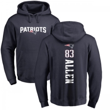 NFL Nike New England Patriots #83 Dwayne Allen Navy Blue Backer Pullover Hoodie