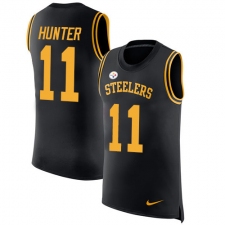 Men's Nike Pittsburgh Steelers #11 Justin Hunter Limited Black Rush Player Name & Number Tank Top NFL Jersey