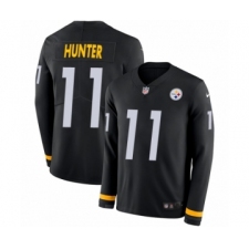 Men's Nike Pittsburgh Steelers #11 Justin Hunter Limited Black Therma Long Sleeve NFL Jersey
