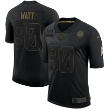 Men's Pittsburgh Steelers #90 T. J. Watt Black Nike 2020 Salute To Service Limited Jersey